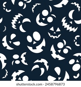 Creepy faces seamless background. Vector illustration.