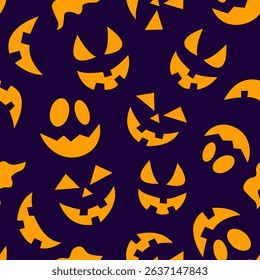 Creepy faces seamless background. Vector illustration.