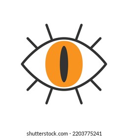 Espinoso ojo humano de estilo plano para el diseño. ilustración vectorial