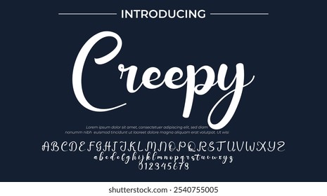 Creepy Font Stylish brush painted an uppercase vector letters, alphabet, typeface