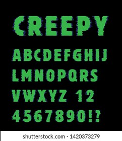 Creepy font vector text set