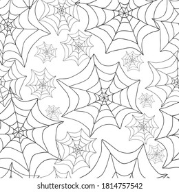 Crepúsculo divertido Spider Webs vector repetidor diseño de superficie sin inconvenientes