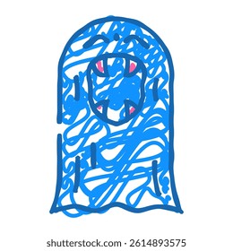 creepy ghost doodle icon sketch vector. creepy ghost sign. isolated symbol illustration