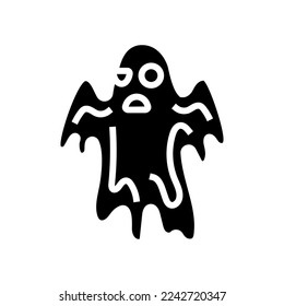 creepy ghost glyph icon vector. creepy ghost sign. isolated symbol illustration