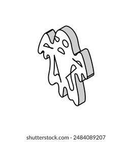 creepy ghost isometric icon vector. creepy ghost sign. isolated symbol illustration