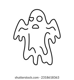 creepy ghost line icon vector. creepy ghost sign. isolated contour symbol black illustration