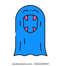 vetor de ícone de linha de fantasma assustador. sinal de fantasma assustador. ilustração de símbolo isolado