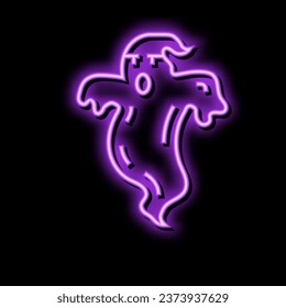 creepy ghost neon light sign vector. creepy ghost sign. isolated symbol illustration