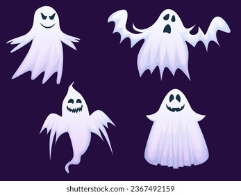 Creepy ghosts collection,  halloween decoration elements