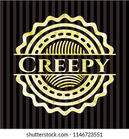 Creepy gold emblem or badge
