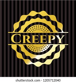 Creepy golden badge