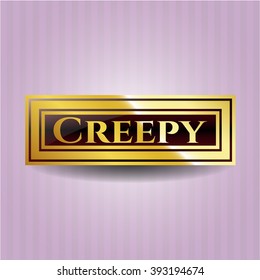 Creepy golden emblem or badge