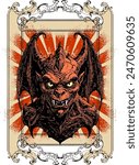Creepy gothic gargoyle. Design for logo, t-shirt print or tattoo. Engraved style.