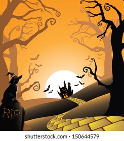 Creepy Halloween Background. EPS 10 vector, grouped for easy editing. No open shapes or paths.