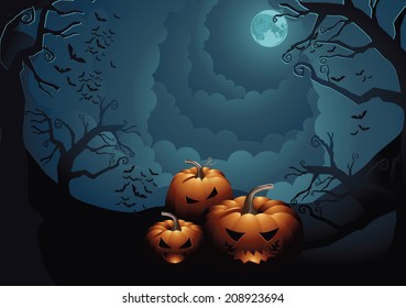 Creepy Halloween background. EPS 10 vector.