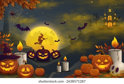 creepy halloween background season design template
