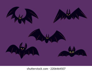 Creepy Halloween Bat Vector Collection