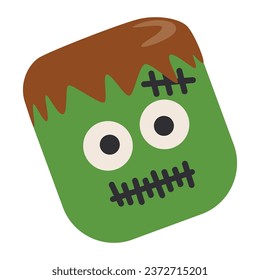 Creepy Halloween candy on white background