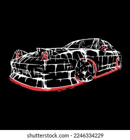 Creepy halloween car black red