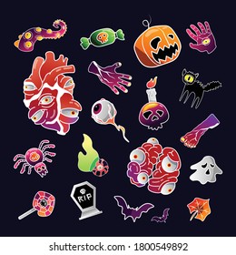 creepy halloween elements,  halloween decorative cliparts.