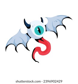 A creepy halloween eye flat icon 
