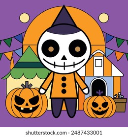 Creepy Halloween Festival Vector Art. Spook up your designs with this creepy 