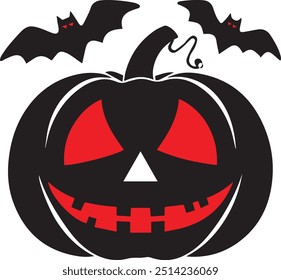 Ein gruseliger Halloween Geistervektor mit Fledermaus für verschiedene Firmen entworfen. Das Design ist unheimlich, eindringlich und perfekt für Logos, Poster, T-Shirts und andere grafische Projekte