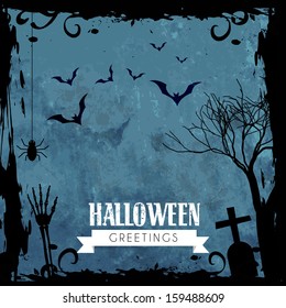 creepy halloween greeting design with space for your text