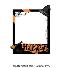 Creepy halloween photo frame template design