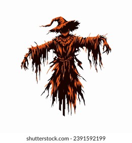 Creepy Halloween scarecrow evil