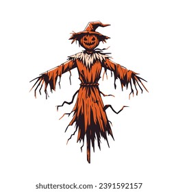 Creepy Halloween scarecrow and