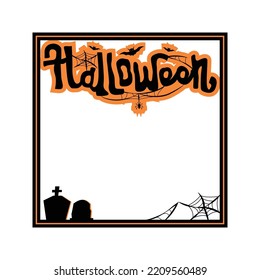 Creepy halloween square frame design vector