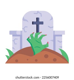 Creepy hand, evil hand flat vector 