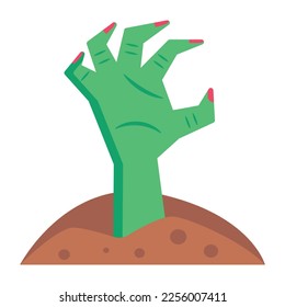 Creepy hand, evil hand flat vector 