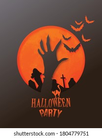 Creepy Hand for Halloween Modern Background. Minimalist Creative Design Concept.