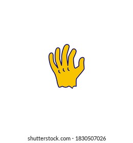 Creepy hand icon. Halloween icon. Simple, flat, outline, color. Filled color icon.