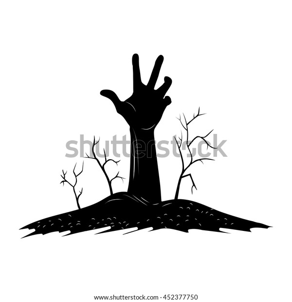 Creepy Hand Raise Over Grave Dry Stock Vector (Royalty Free) 452377750 ...