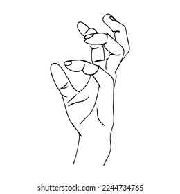 Creepy hand. Scary hand gesture. Vector palm. Human hand silhouette.