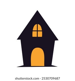 creepy haunted house vector design illustration