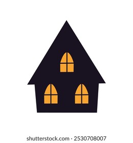 creepy haunted house vector illustration