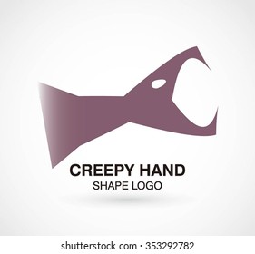 Creepy head of wild abstract vector and logo design or template predator business icon of company identity symbol concept