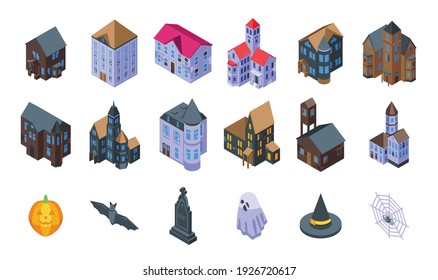 Creepy house icon. Isometric of creepy house vector icon for web design isolated on white background