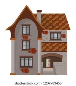 
Creepy house vector design on white background
