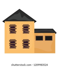 
Creepy house vector design on white background

