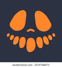 Creepy jack-o-lantern with eerie eyes and a mischievous grin, ideal for Halloween invitations, spooky decor, and haunted house themes.