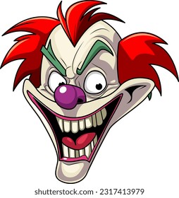 Creepy joker cartoon character illustration