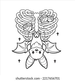 Creepy Kawaii Coloring Page For Adult and Kids