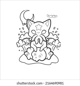 Creepy Kawaii Pastel Goth Coloring Page