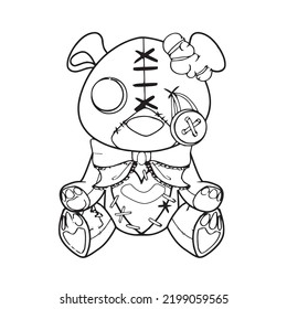 Creepy Kawaii Pastel Goth Coloring Page Stock Vector (Royalty Free ...