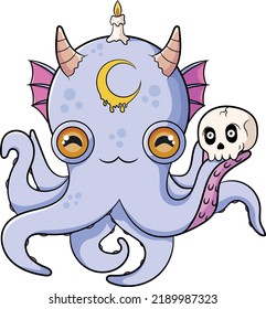 Creepy Kawaii Pastel Goth Octopus